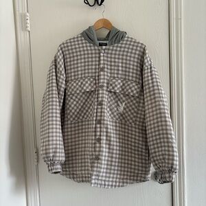 PLAYBOY Quilted Jacket in Light Gray and Cream